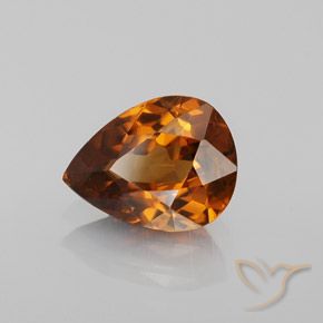 Zircon Orange foncé naturelle En forme de poire, 1.95 ct, VS