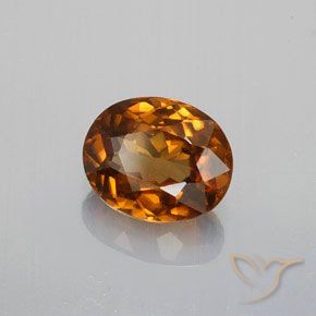Zircon Orange brunâtre foncé naturelle ovale, 1.46 ct, VVS