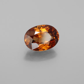 Zircon Orange foncé naturelle Coupe ovale, 2.03 ct, VVS