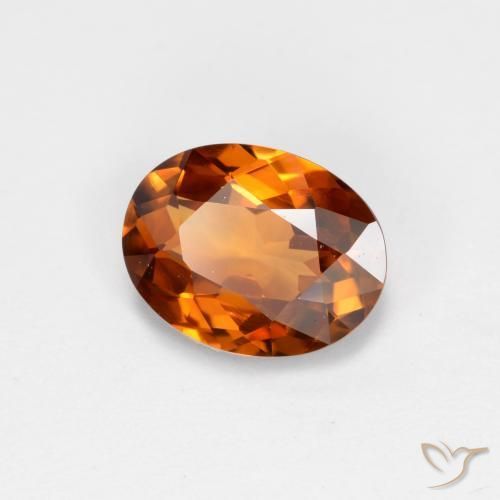 Zircon Orange terre naturelle ovale, 1.48 ct, VVS