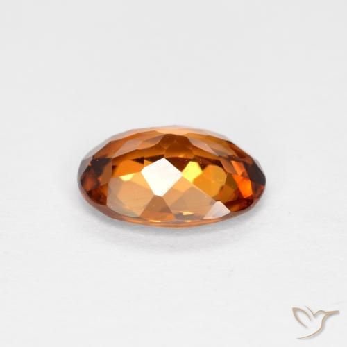 Zircon Orange terre naturelle ovale, 1.48 ct, VVS