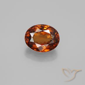 2.22ct Naturel Orange foncé Zircon, ovale, VVS