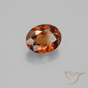 Zircon Orange foncé naturelle ovale, 2.22 ct, VVS