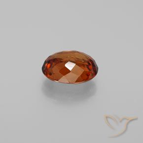 Zircon Orange foncé naturelle ovale, 2.22 ct, VVS