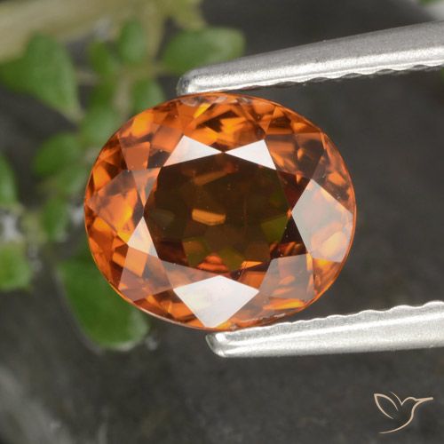 1.49ct Naturel Orange foncé Zircon, ovale, VS