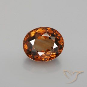2.21ct Naturel Orange foncé Zircon, ovale, VVS