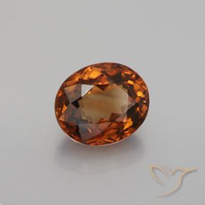 Zircon Orange foncé naturelle ovale, 2.21 ct, VVS