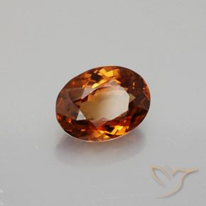 Zircon Orange foncé naturelle ovale, 1.95 ct, VVS