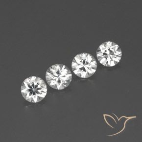 4.38ctw Naturel Blanc Zircon, Tour, VVS-VS