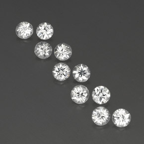 Achetez naturel ct Blanc Zircon gems, Coupe roude, En provenance Cambodge chez GemSelect. En stock, livraison internationale!