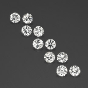 Achetez naturel ct blanc zircon gems, coupe roude, en provenance cambodge chez gemselect. en stock, livraison internationale!
