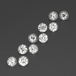 Achetez naturel ct Blanc Zircon gems, Coupe roude, En provenance Cambodge chez GemSelect. En stock, livraison internationale!