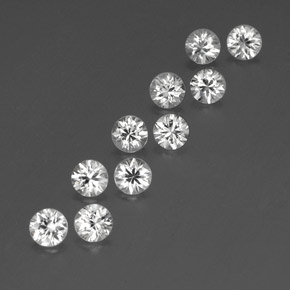 Achetez naturel ct blanc zircon gems, coupe roude, en provenance cambodge chez gemselect. en stock, livraison internationale!