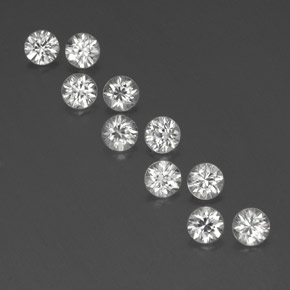 Achetez naturel ct blanc zircon gems, coupe roude, en provenance cambodge chez gemselect. en stock, livraison internationale!