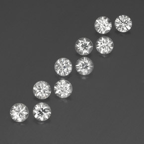 Achetez naturel ct blanc zircon gems, coupe roude, en provenance cambodge chez gemselect. en stock, livraison internationale!
