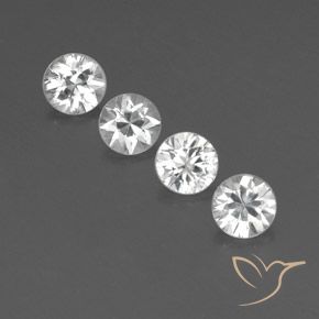 4.54ctw Naturel Blanc Zircon, Tour, VVS-VS