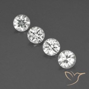 4.36ctw Naturel Blanc Zircon, Tour, VVS-VS