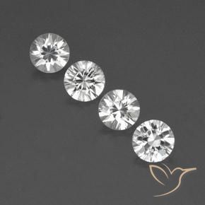 4.82ctw Naturel Blanc Zircon, Tour, VVS-VS