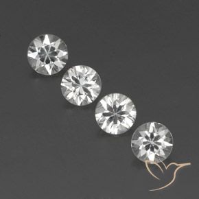 4.34ctw Naturel Blanc Zircon, Tour, VVS-VS