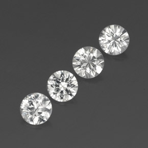 Achetez naturel ct Blanc Zircon gems, Coupe roude, En provenance Cambodge chez GemSelect. En stock, livraison internationale!