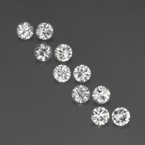 Achetez naturel ct blanc zircon gems, coupe roude, en provenance cambodge chez gemselect. en stock, livraison internationale!