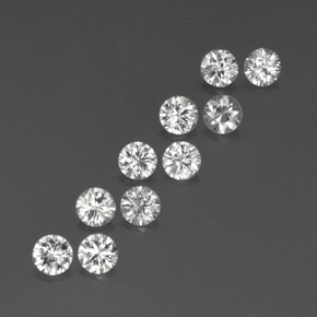 Achetez naturel ct blanc zircon gems, coupe roude, en provenance cambodge chez gemselect. en stock, livraison internationale!