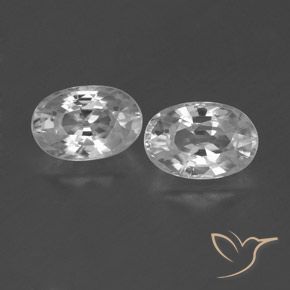 1.62ctw Naturel Blanc clair Zircon, ovale, VVS