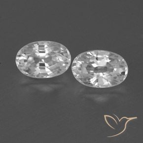1.63ctw Naturel Blanc clair Zircon, ovale, VVS-VS