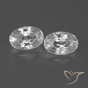 1.75ctw Naturel Blanc clair Zircon, ovale, VVS-VS