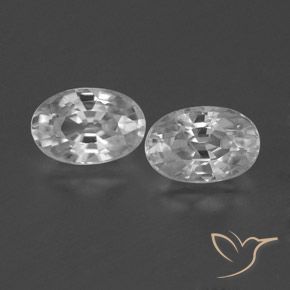 1.70ctw Naturel Blanc clair Zircon, ovale, VVS-VS