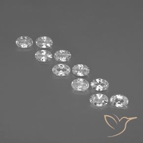 7.24ctw Naturel Blanc clair Zircon, ovale, VVS-VS