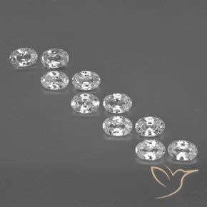 6.85ctw Naturel Blanc Zircon, ovale, VVS-VS