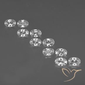 7.49ctw Naturel Blanc Zircon, ovale, VVS-VS