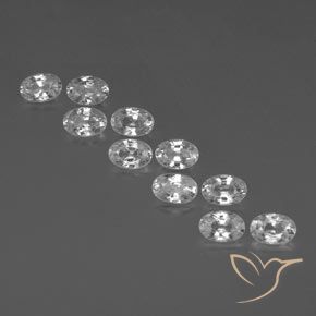 7.70ctw Naturel Blanc clair Zircon, ovale, VVS-VS