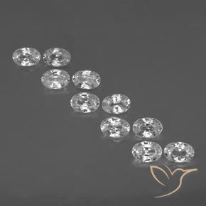 7.44ctw Naturel Blanc clair Zircon, ovale, VVS-VS