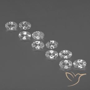 7.39ctw Naturel Blanc clair Zircon, ovale, VVS-VS