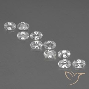 7.42ctw Naturel Blanc clair Zircon, ovale, VVS-VS