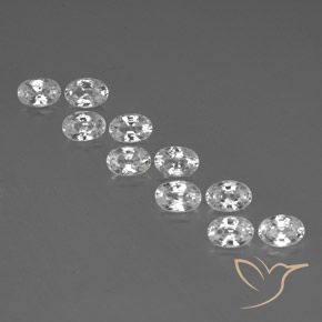 7.62ctw Naturel Blanc Zircon, ovale, VVS-VS