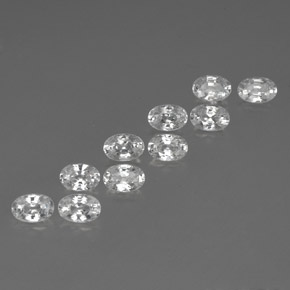 Achetez naturel 7,65ct blanc zircon gems, coupe ovale, en provenance cambodge chez gemselect. en stock, livraison internationale!