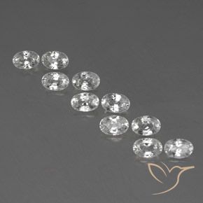7.92ctw Naturel Blanc Zircon, ovale, VVS-VS