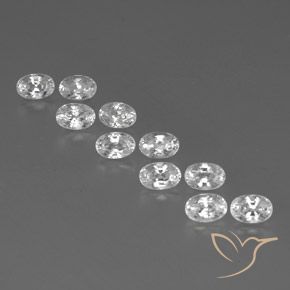 8.29ctw Naturel Blanc Zircon, ovale, VVS-VS