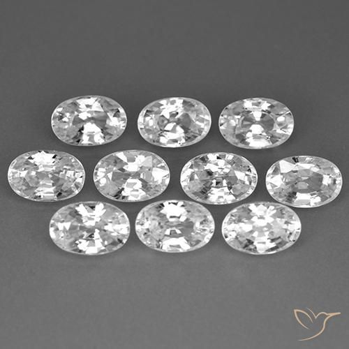 8.03ctw Naturel Blanc clair Zircon, ovale, VVS-VS