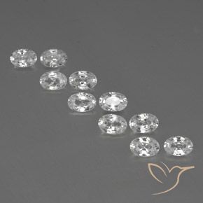 7.41ctw Naturel Blanc Zircon, ovale, VVS-VS