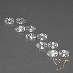 8.09ctw Naturel Blanc Zircon, ovale, VVS-VS