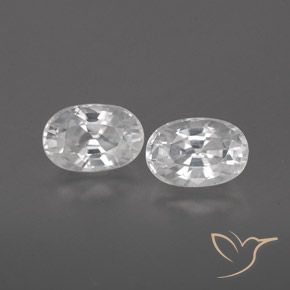 1.77ctw Naturel Blanc Zircon, ovale, VVS-VS