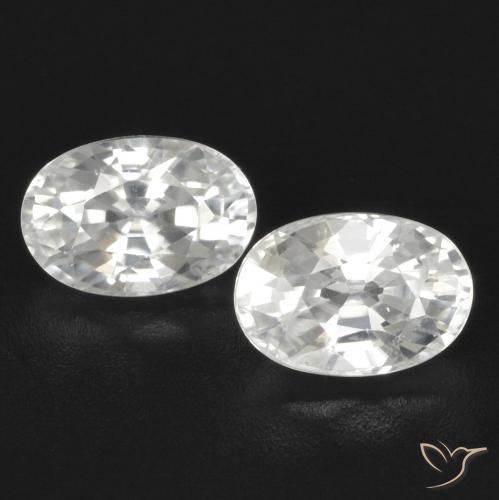 1.66ctw Naturel Blanc Zircon, ovale, VVS-VS