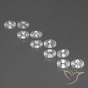 8.11ctw Naturel Blanc Zircon, ovale, VVS-VS