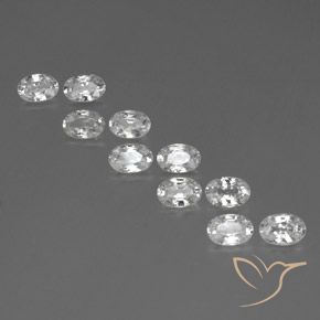 6.80ctw Naturel Blanc Zircon, ovale, VVS-VS