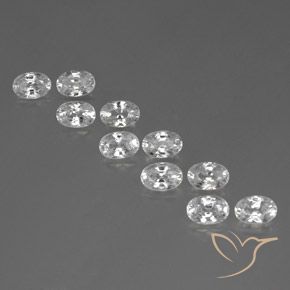 8.12ctw Naturel Blanc Zircon, ovale, VVS-VS