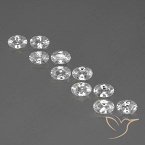7.74ctw Naturel Blanc Zircon, ovale, VVS-VS
